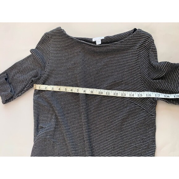 J Jill Dress Womens Small Black Ponte Knit 3/4 Sleeve Shift Knee Length - Picture 8 of 9